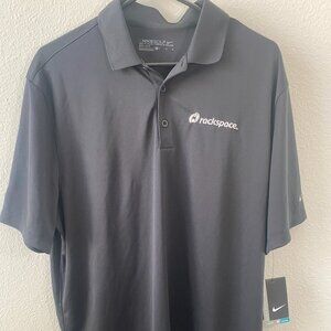 Rackspace Nike Golf Mens  Dri-Fit Polo shirt Black Short Sleeve Size L